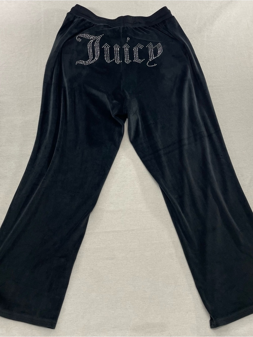 Juicy Couture Pants Womens Medium Black Velour Sleepwear Lounge Rhinestone Juicy